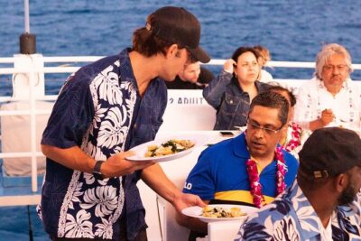 Honolulu Sunset Dinner Cruise with Friday Fireworks Show - Sunset along Waikiki: what the open-air deck really feels like