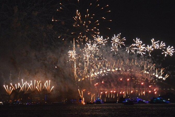 Luxury Sydney Harbor New Years Eve Fireworks Dinner Cruise 2026-7 - The real fireworks advantage: a reserved 100m anchor spot and its mirror effect