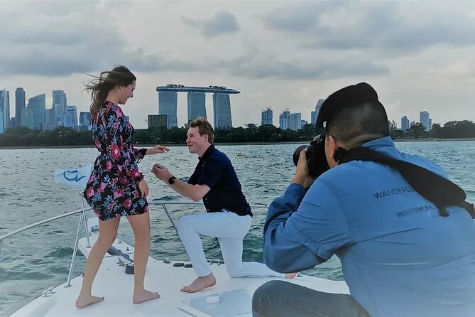 Romantic Private Sunset Dinner Cruise with a 3-course meal - Wine at sunset, then the skyline cruise past Marina Bay Sands and the Flyer
