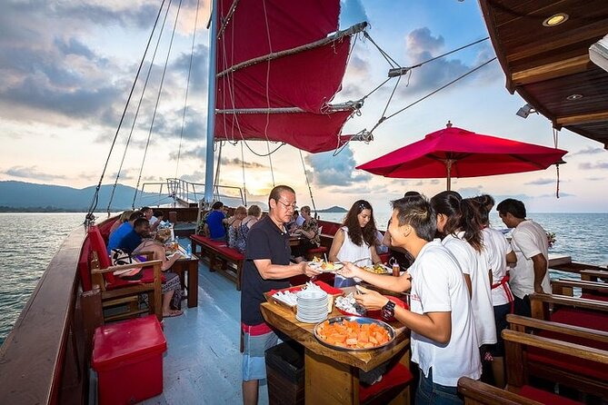 Sunset Dinner Cruise - A wooden sailing yacht on Koh Samui’s north coast