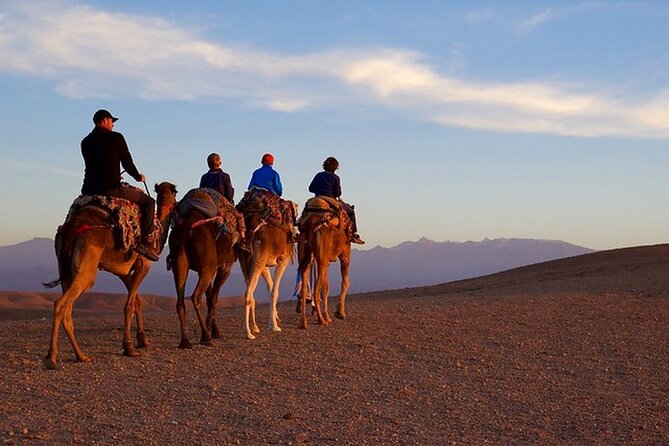 Sunset Dinner in Marrakech Desert with Quad bike - Camel Ride and Golden Hour: a slower pace in the darkening desert