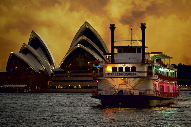 Sydney CABARET Dinner Cruise - The wharf welcome: Follies dancers and a night that starts with flair