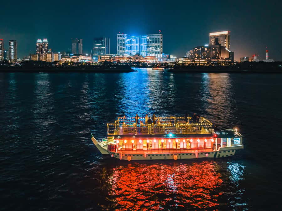 Tokyo: Yakatabune Dinner Cruise with Japanese Show & Drinks - Tokyo Bay at Night: Rainbow Bridge, Statue of Liberty, Tokyo Tower