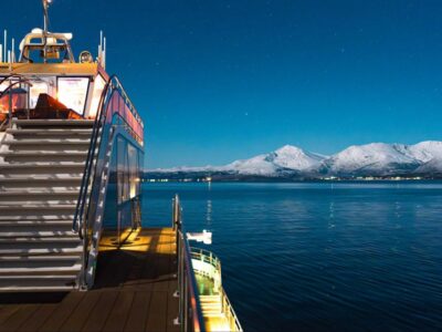Tromsø: Aurora Dinner Cruise by Hybrid-Electric Catamaran - Getting aboard at Brim Explorer Tromsø (Skarven Kro pier)